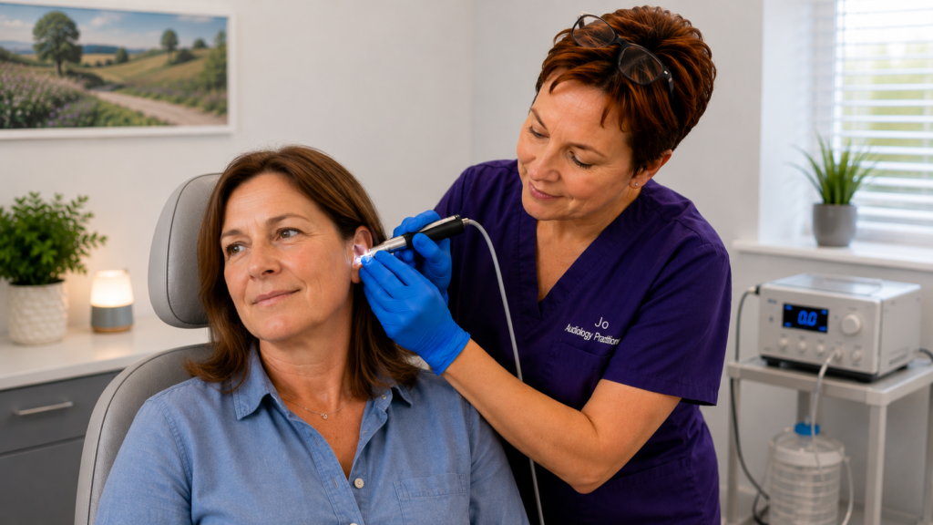 Professional microsuction ear wax removal treatment provided by Ear Rescue for a patient near Sleaford, Lincolnshire.